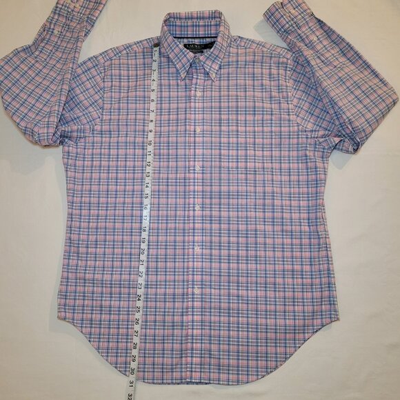 Lauren Ralph Lauren Button Up Shirt Mens Plaid 16 1/2 x 34/35 Preppy Academia - Picture 9 of 9